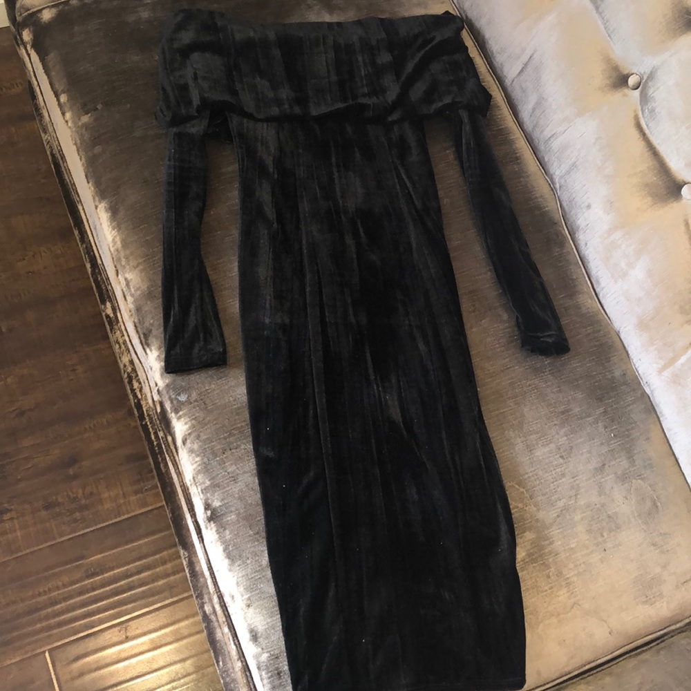 Velvet off the shoulder dress